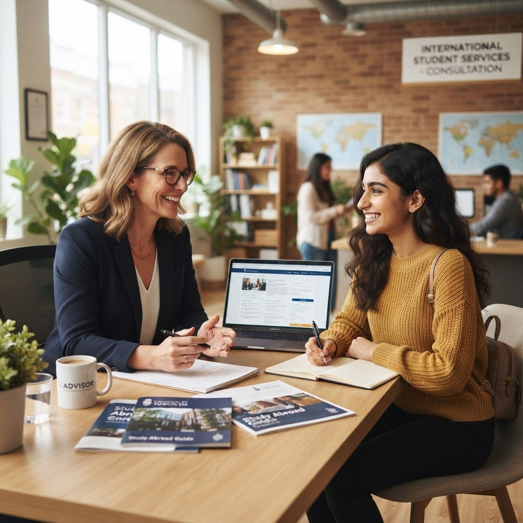 Conseiller SMZstudy en rendez-vous avec un étudiant
